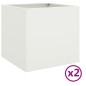 vidaXL Jardineras 2 unidades acero laminado en frío blanco 49x47x46 cm vidaXL Jardineras 2 unidades acero laminado en frío blanco 49x47x46 cm