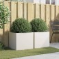 vidaXL Jardineras 2 unidades acero laminado en frío blanco 49x47x46 cm vidaXL Jardineras 2 unidades acero laminado en frío blanco 49x47x46 cm