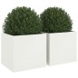 vidaXL Jardineras 2 unidades acero laminado en frío blanco 49x47x46 cm vidaXL Jardineras 2 unidades acero laminado en frío blanco 49x47x46 cm