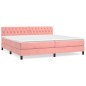 vidaXL Cama box spring con colchón terciopelo rosa 200x200 cm vidaXL Cama box spring con colchón terciopelo rosa 200x200 cm