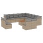 vidaXL Set sofás de jardín 14 pzas con cojines ratán sintético beige vidaXL Set sofás de jardín 14 pzas con cojines ratán sintético beige