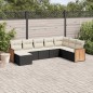 vidaXL Set de sofás de jardín 8 piezas y cojines ratán sintético negro vidaXL Set de sofás de jardín 8 piezas y cojines ratán sintético negro