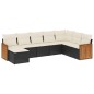 vidaXL Set de sofás de jardín 8 piezas y cojines ratán sintético negro vidaXL Set de sofás de jardín 8 piezas y cojines ratán sintético negro