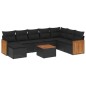 vidaXL Set de sofás de jardín 8 piezas y cojines ratán sintético negro vidaXL Set de sofás de jardín 8 piezas y cojines ratán sintético negro