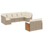vidaXL Set de sofás de jardín 9 pzas con cojines ratán sintético beige vidaXL Set de sofás de jardín 9 pzas con cojines ratán sintético beige