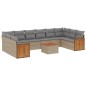 vidaXL Set de sofás de jardín 11pzas con cojines ratán sintético beige vidaXL Set de sofás de jardín 11pzas con cojines ratán sintético beige