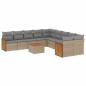 vidaXL Set de sofás de jardín 11pzas con cojines ratán sintético beige vidaXL Set de sofás de jardín 11pzas con cojines ratán sintético beige