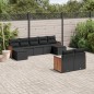 vidaXL Set de sofás de jardín 8 piezas y cojines ratán sintético negro vidaXL Set de sofás de jardín 8 piezas y cojines ratán sintético negro