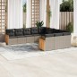 vidaXL Set de sofás de jardín 11 pzas y cojines ratán sintético gris vidaXL Set de sofás de jardín 11 pzas y cojines ratán sintético gris