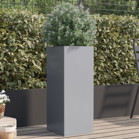 vidaXL Jardinera de acero galvanizado plateado 32x27,5x75 cm