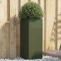 vidaXL Jardinera de acero laminado en frío verde oliva 32x27,5x75 cm vidaXL Jardinera de acero laminado en frío verde oliva 32x27,5x75 cm