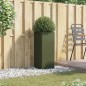 vidaXL Jardinera de acero laminado en frío verde oliva 32x27,5x75 cm vidaXL Jardinera de acero laminado en frío verde oliva 32x27,5x75 cm