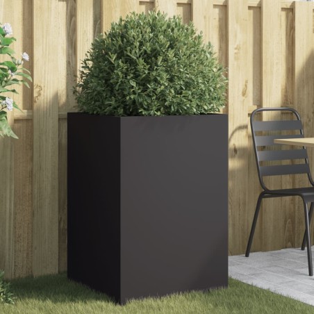 vidaXL Jardinera de acero laminado en frío negro 52x48x75 cm