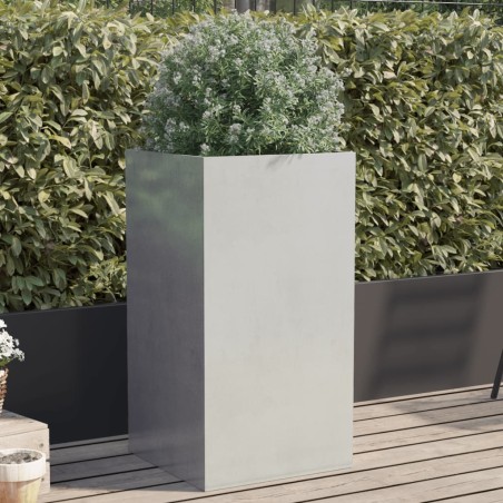 vidaXL Jardinera de acero inoxidable plateado 42x38x75 cm