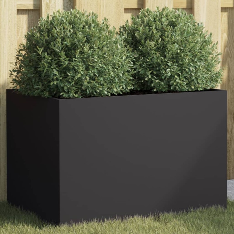 vidaXL Jardinera de acero laminado en frío negro 62x40x39 cm vidaXL Jardinera de acero laminado en frío negro 62x40x39 cm