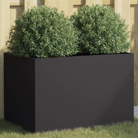 vidaXL Jardinera de acero laminado en frío negro 62x40x39 cm