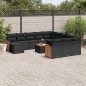 vidaXL Set de sofás de jardín y cojines 13 pzas ratán sintético negro vidaXL Set de sofás de jardín y cojines 13 pzas ratán sintético negro