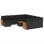 vidaXL Set de sofás de jardín y cojines 13 pzas ratán sintético negro vidaXL Set de sofás de jardín y cojines 13 pzas ratán sintético negro