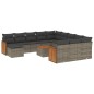 vidaXL Set sofás de jardín con cojines 13 piezas ratán sintético gris vidaXL Set sofás de jardín con cojines 13 piezas ratán sintético gris