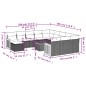 vidaXL Set sofás de jardín con cojines 13 piezas ratán sintético gris vidaXL Set sofás de jardín con cojines 13 piezas ratán sintético gris