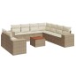 vidaXL Juego de sofás jardín con cojines beige 10 pzas ratán sintético vidaXL Juego de sofás jardín con cojines beige 10 pzas ratán sintético