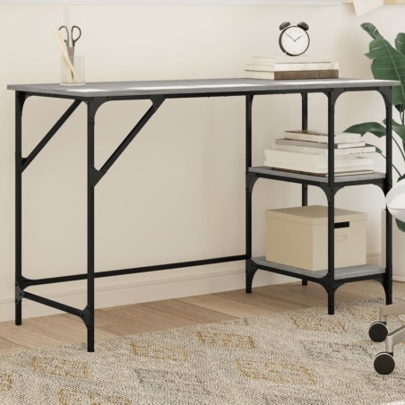 vidaXL Escritorio metal y madera ingeniería gris Sonoma 120x50x75 cm