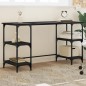 vidaXL Escritorio de metal y madera de ingeniería negro 140x50x75 cm vidaXL Escritorio de metal y madera de ingeniería negro 140x50x75 cm