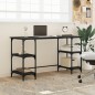vidaXL Escritorio de metal y madera de ingeniería negro 140x50x75 cm vidaXL Escritorio de metal y madera de ingeniería negro 140x50x75 cm
