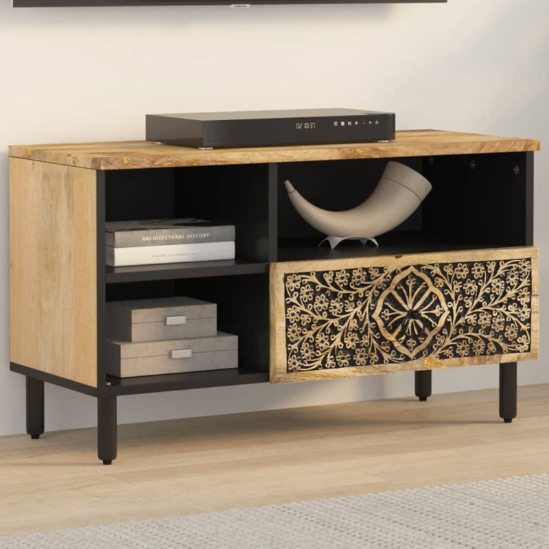 vidaXL Mueble de TV madera maciza de mango 80x33x46 cm