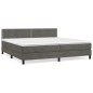 vidaXL Cama box spring con colchón terciopelo gris oscuro 200x200 cm vidaXL Cama box spring con colchón terciopelo gris oscuro 200x200 cm