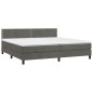 vidaXL Cama box spring con colchón terciopelo gris oscuro 200x200 cm vidaXL Cama box spring con colchón terciopelo gris oscuro 200x200 cm