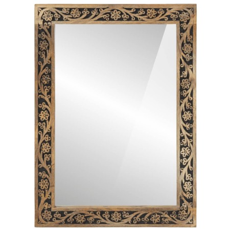 vidaXL Espejo de baño madera maciza de acacia y vidrio 50x70x2,5 cm