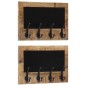 vidaXL Percheros de pared con 4 ganchos 2 uds madera maciza de mango vidaXL Percheros de pared con 4 ganchos 2 uds madera maciza de mango