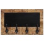 vidaXL Percheros de pared con 4 ganchos 2 uds madera maciza de mango vidaXL Percheros de pared con 4 ganchos 2 uds madera maciza de mango