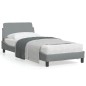 vidaXL Estructura de cama con cabecero de tela gris claro 80x200 cm vidaXL Estructura de cama con cabecero de tela gris claro 80x200 cm