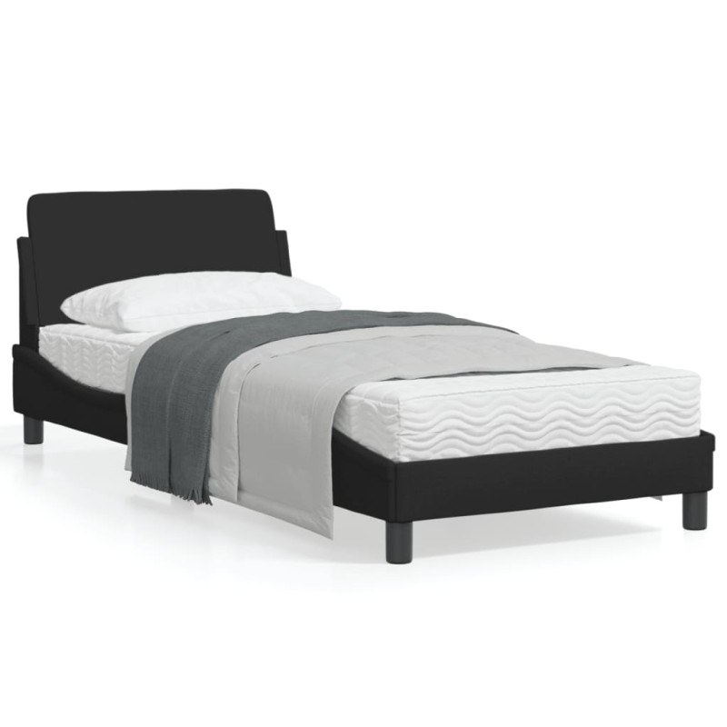 vidaXL Estructura de cama con cabecero de tela negro 80x200 cm vidaXL Estructura de cama con cabecero de tela negro 80x200 cm