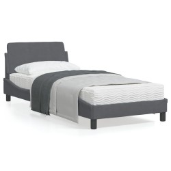 vidaXL Estructura de cama con cabecero terciopelo gris oscuro 80x200cm