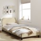 vidaXL Estructura de cama con cabecero de tela color crema 90x190 cm vidaXL Estructura de cama con cabecero de tela color crema 90x190 cm