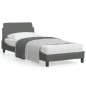vidaXL Estructura de cama con cabecero de tela gris oscuro 90x190 cm vidaXL Estructura de cama con cabecero de tela gris oscuro 90x190 cm