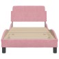 vidaXL Estructura de cama con cabecero de terciopelo rosa 90x200 cm vidaXL Estructura de cama con cabecero de terciopelo rosa 90x200 cm