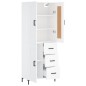 vidaXL Aparador alto madera contrachapada blanco 69,5x34x180 cm vidaXL Aparador alto madera contrachapada blanco 69,5x34x180 cm