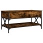 vidaXL Mesa de centro madera ingeniería metal roble humo 100x50x50 cm vidaXL Mesa de centro madera ingeniería metal roble humo 100x50x50 cm