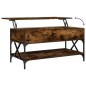vidaXL Mesa de centro madera ingeniería metal roble humo 100x50x50 cm vidaXL Mesa de centro madera ingeniería metal roble humo 100x50x50 cm