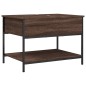 vidaXL Mesa de centro madera ingeniería metal marrón roble 70x50x50 cm vidaXL Mesa de centro madera ingeniería metal marrón roble 70x50x50 cm