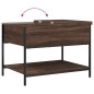 vidaXL Mesa de centro madera ingeniería metal marrón roble 70x50x50 cm vidaXL Mesa de centro madera ingeniería metal marrón roble 70x50x50 cm