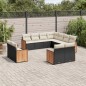 vidaXL Set de sofás de jardín 11 pzas y cojines ratán sintético negro vidaXL Set de sofás de jardín 11 pzas y cojines ratán sintético negro