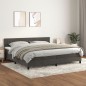 vidaXL Cama box spring con colchón terciopelo gris oscuro 200x200 cm vidaXL Cama box spring con colchón terciopelo gris oscuro 200x200 cm