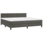 vidaXL Cama box spring con colchón terciopelo gris oscuro 200x200 cm vidaXL Cama box spring con colchón terciopelo gris oscuro 200x200 cm