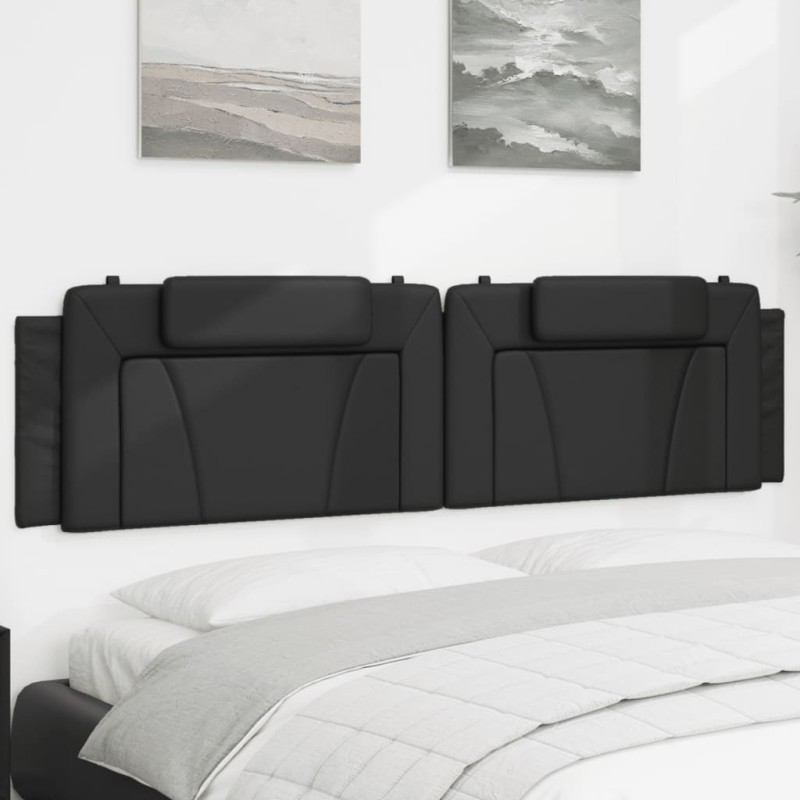 vidaXL Cabecero de cama acolchado cuero sintético negro 200 cm vidaXL Cabecero de cama acolchado cuero sintético negro 200 cm