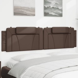 vidaXL Cabecero de cama acolchado cuero sintético marrón 200 cm